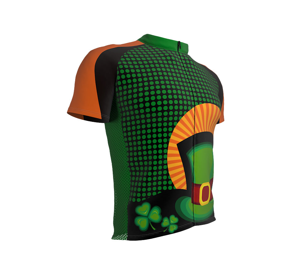 St. Patrick's Day Lucky Hat Short Sleeve Cycling Jersey for Men and Women