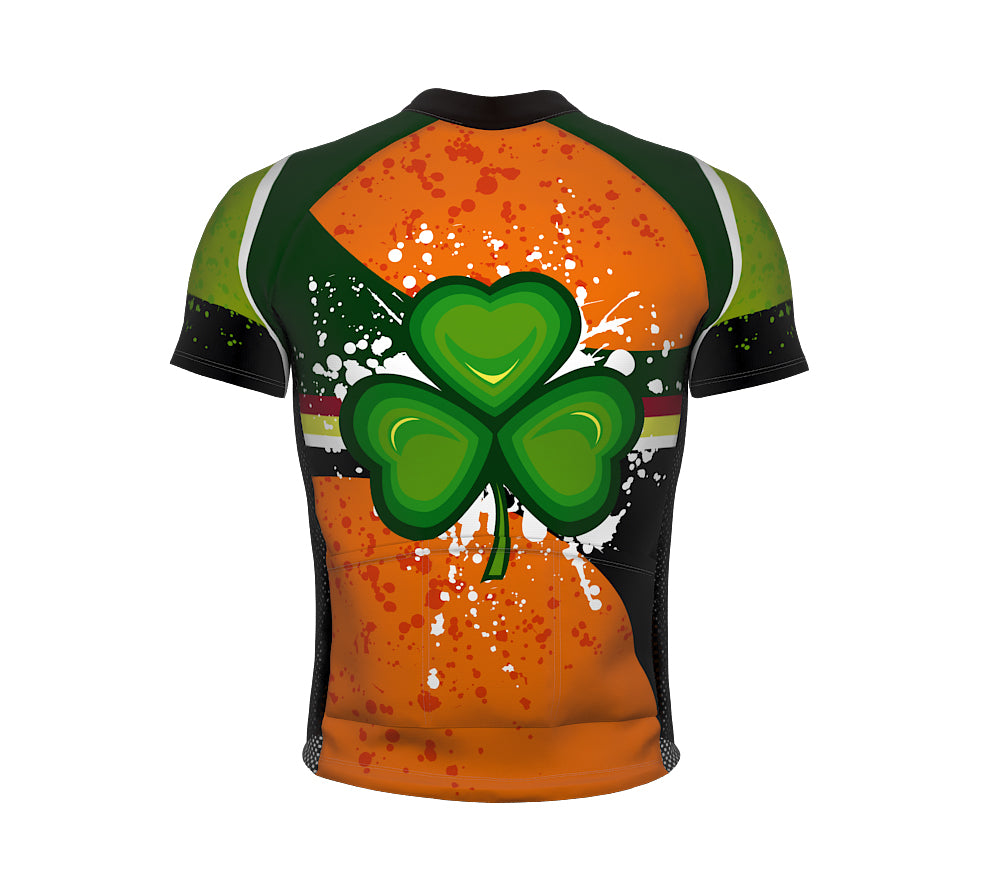 St. Patrick's Day Lucky Leaf Short Sleeve Cycling Jersey for Men and Women