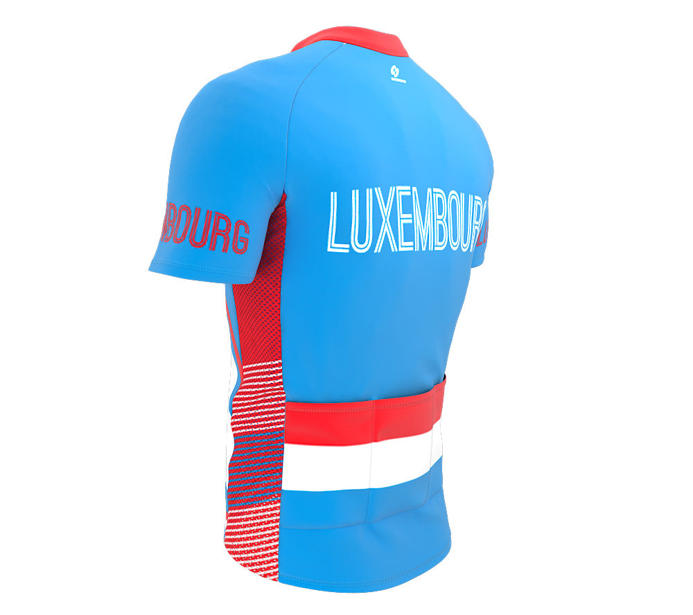 Luxembourg  Full Zipper Bike Short Sleeve Cycling Jersey