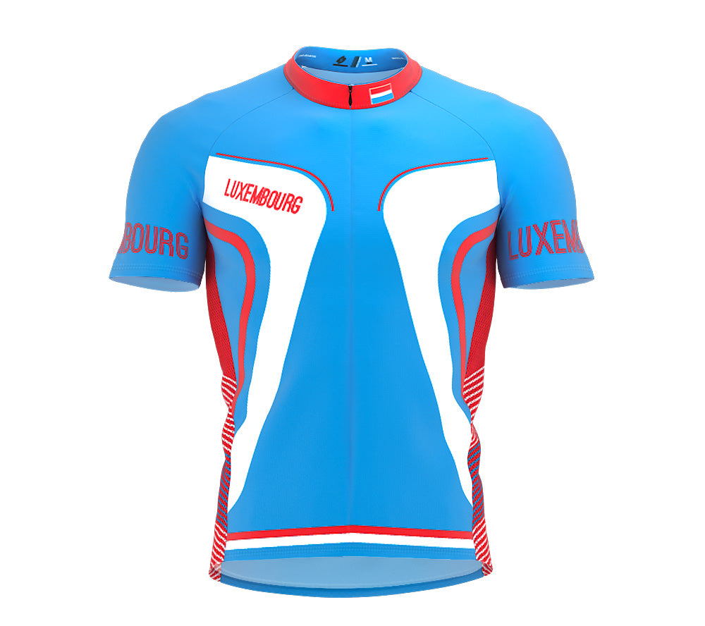 Luxembourg  Full Zipper Bike Short Sleeve Cycling Jersey