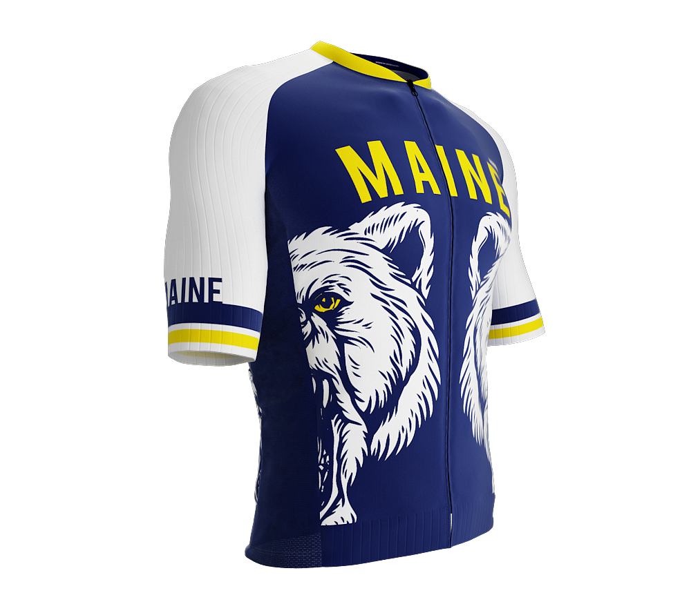 ScudoPro Pro-Elite Short Sleeve Cycling Jersey Maine USA State Icon landmark symbol identity  | Men and Women