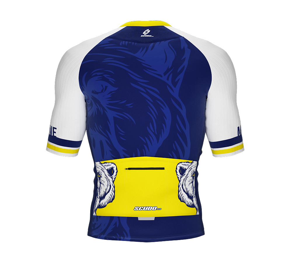 ScudoPro Pro-Elite Short Sleeve Cycling Jersey Maine USA State Icon landmark symbol identity  | Men and Women