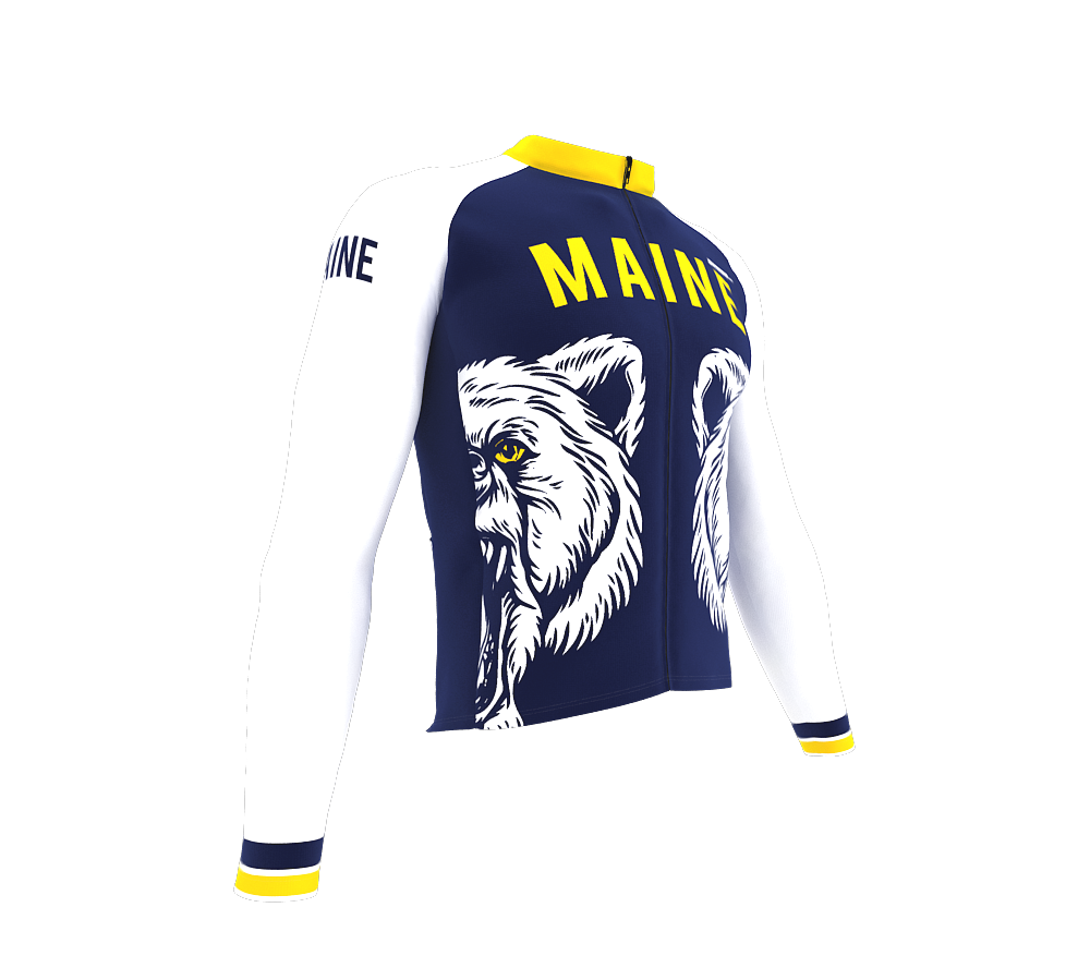 ScudoPro Pro Thermal Long Sleeve Cycling Jersey Maine USA state Icon landmark identity  | Men and Women