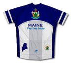 Maine Flag Short Sleeve Cycling Jersey for Men and Women