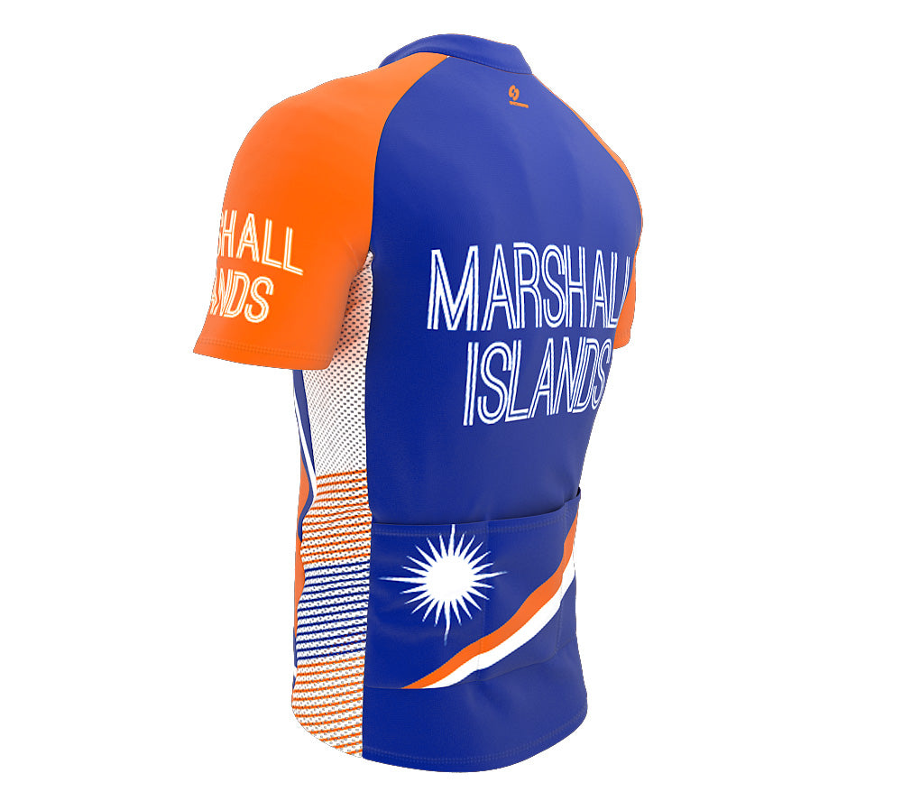 Marshall Islands  Full Zipper Bike Short Sleeve Cycling Jersey