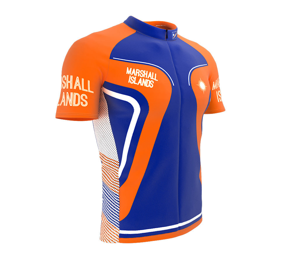 Marshall Islands  Full Zipper Bike Short Sleeve Cycling Jersey