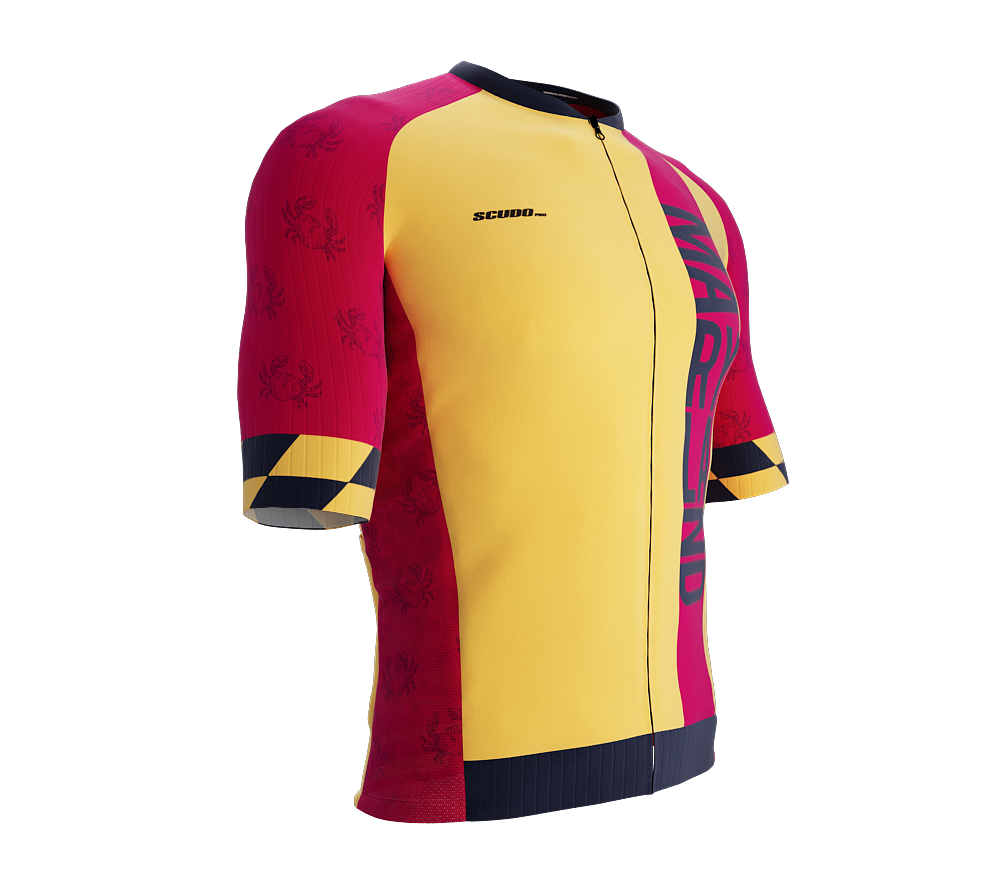 ScudoPro Pro-Elite Short Sleeve Cycling Jersey Maryland USA State Icon landmark symbol identity  | Men and Women