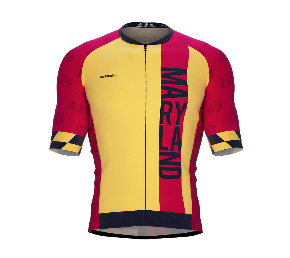 ScudoPro Pro-Elite Short Sleeve Cycling Jersey Maryland USA State Icon landmark symbol identity  | Men and Women