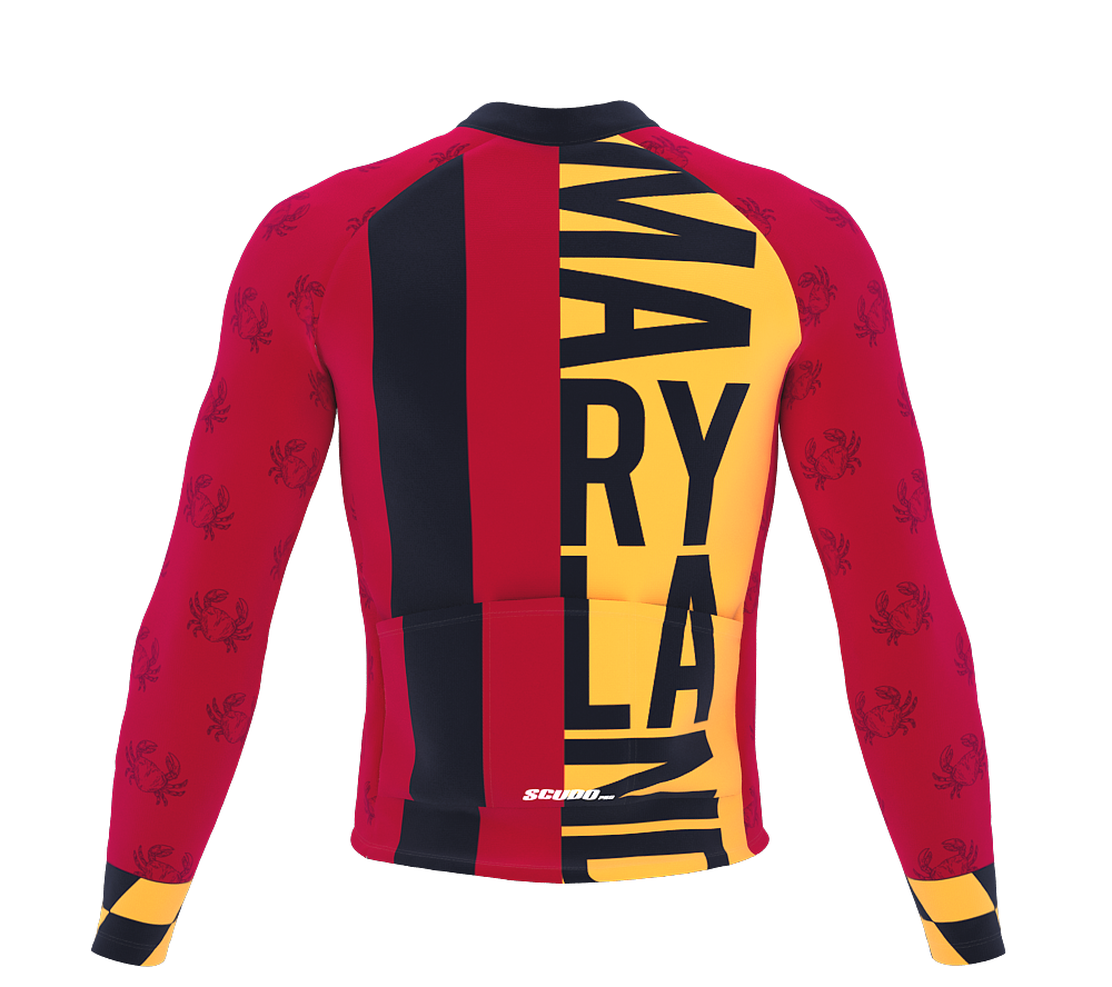 ScudoPro Pro Thermal Long Sleeve Cycling Jersey Maryland USA state Icon landmark identity  | Men and Women