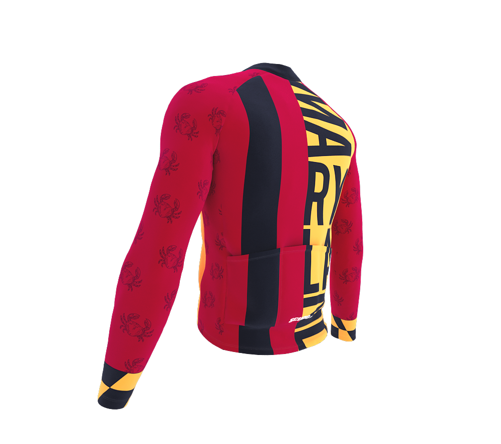 ScudoPro Pro Thermal Long Sleeve Cycling Jersey Maryland USA state Icon landmark identity  | Men and Women