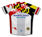 Maryland Flag Short Sleeve Cycling Jersey for Men and Women