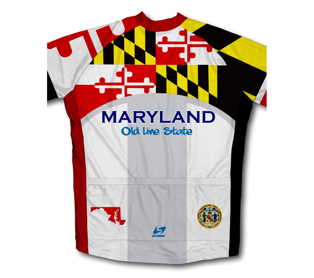 Maryland Flag Short Sleeve Cycling Jersey for Men and Women