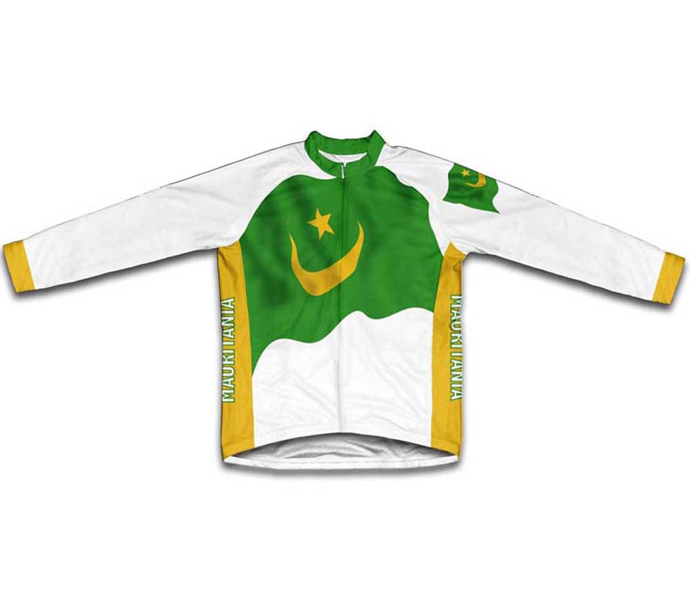 Mauritania Flag Winter Thermal Cycling Jersey