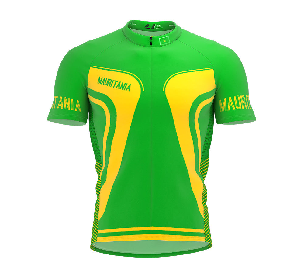 Mauritania  Full Zipper Bike Short Sleeve Cycling Jersey