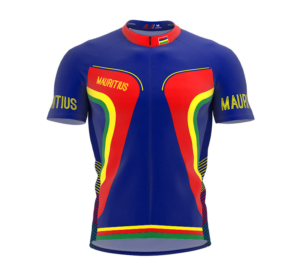 Mauritius  Full Zipper Bike Short Sleeve Cycling Jersey