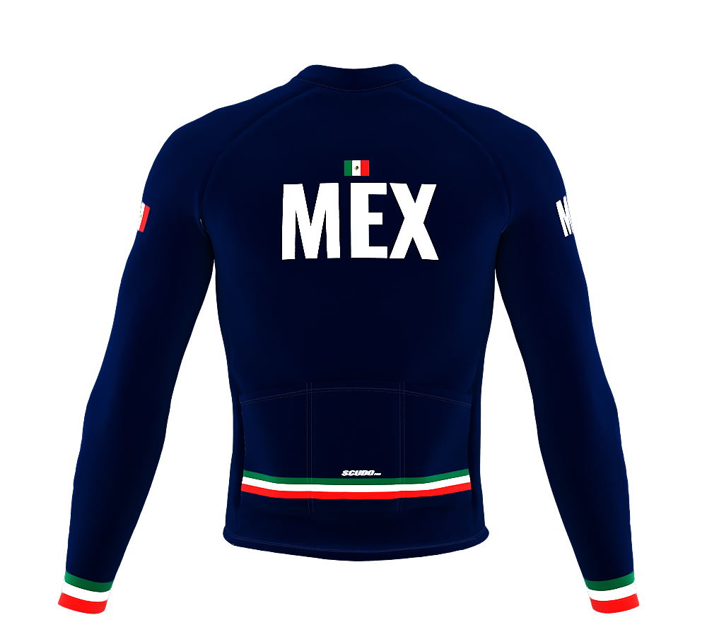 ScudoPro Pro Thermal Long Sleeve Cycling Jersey Country CODE Mexico Blue | Men and Women