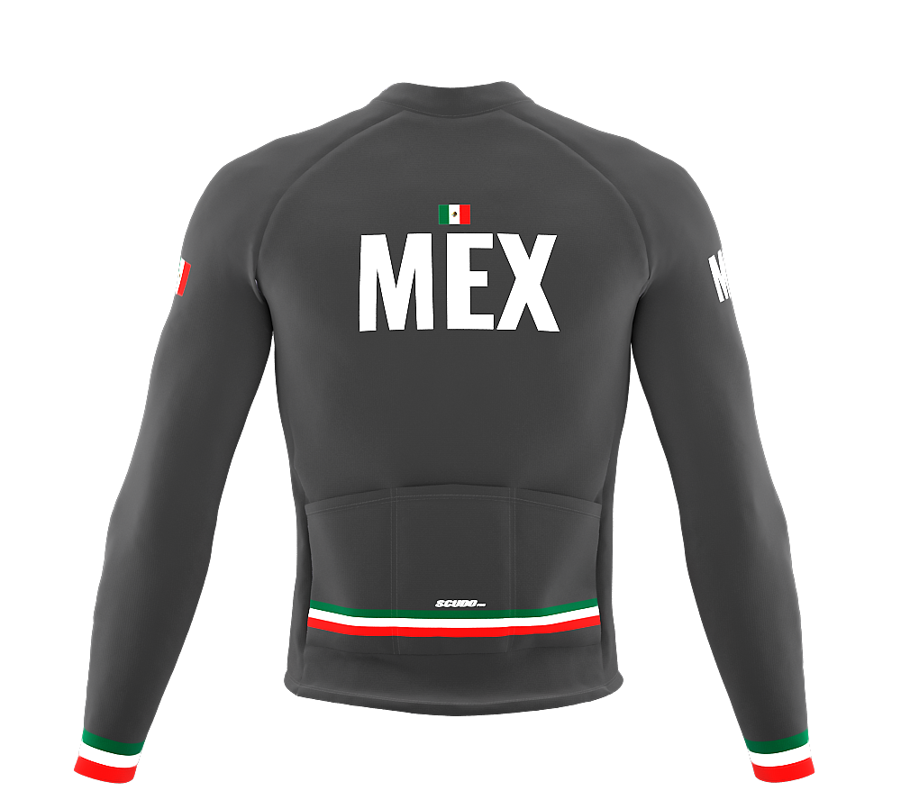 ScudoPro Pro Thermal Long Sleeve Cycling Jersey Country CODE Mexico Gray | Men and Women