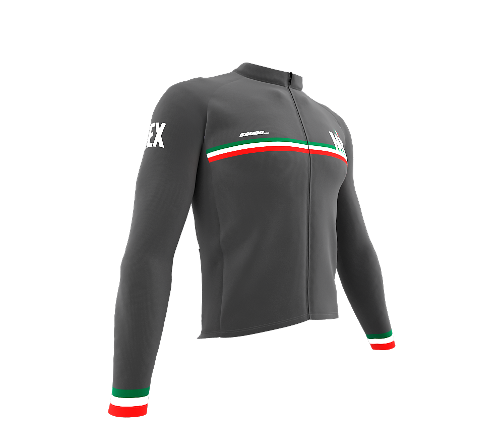 ScudoPro Pro Thermal Long Sleeve Cycling Jersey Country CODE Mexico Gray | Men and Women