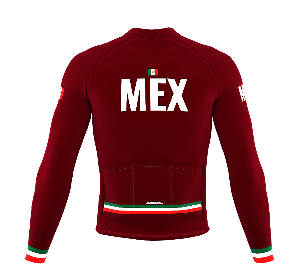 ScudoPro Pro Thermal Long Sleeve Cycling Jersey Country CODE Mexico Vine | Men and Women