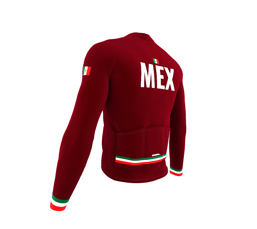 ScudoPro Pro Thermal Long Sleeve Cycling Jersey Country CODE Mexico Vine | Men and Women