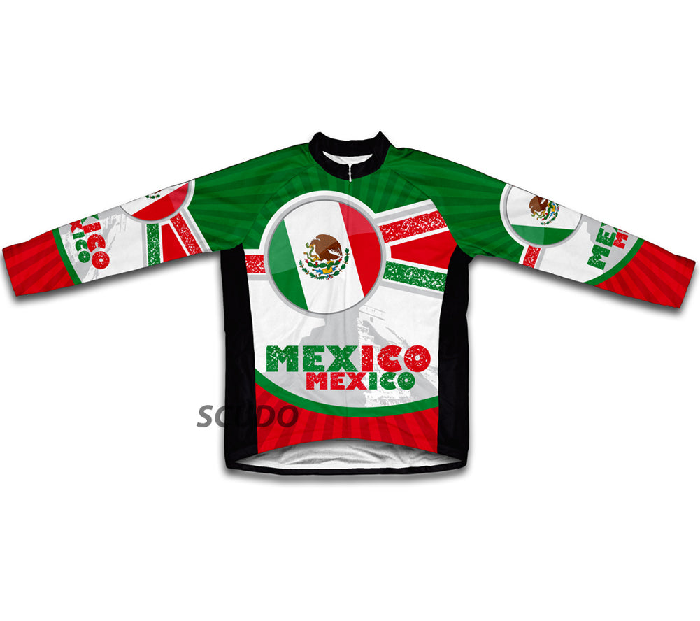 Mexico Flag Winter Thermal Cycling Jersey