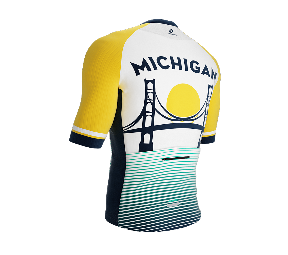 ScudoPro Pro-Elite Short Sleeve Cycling Jersey Michigan USA State Icon landmark symbol identity  | Men and Women