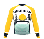 ScudoPro Pro Thermal Long Sleeve Cycling Jersey Michigan USA state Icon landmark identity  | Men and Women