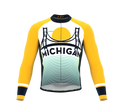ScudoPro Pro Thermal Long Sleeve Cycling Jersey Michigan USA state Icon landmark identity  | Men and Women