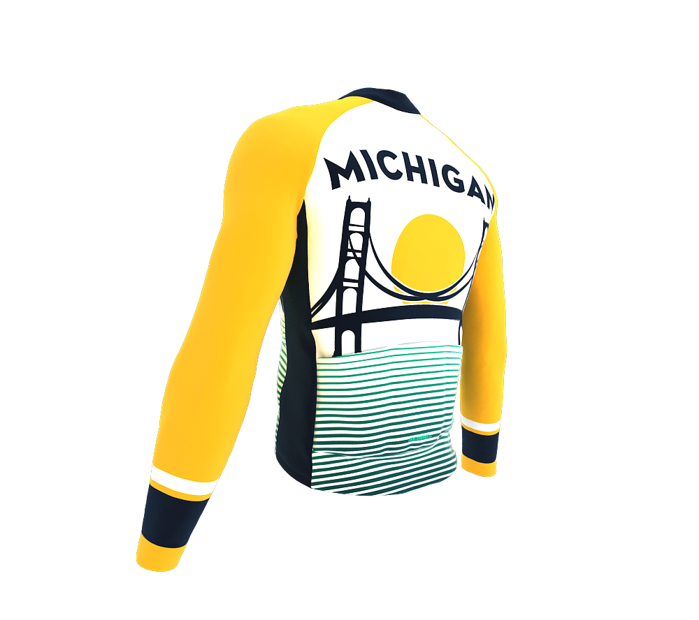 ScudoPro Pro Thermal Long Sleeve Cycling Jersey Michigan USA state Icon landmark identity  | Men and Women
