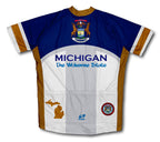 Michigan Flag Short Sleeve Cycling Jersey for Men and Women