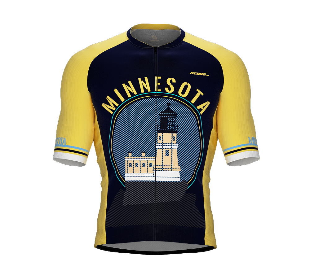 ScudoPro Pro-Elite Short Sleeve Cycling Jersey Minnesota USA State Icon landmark symbol identity  | Men and Women