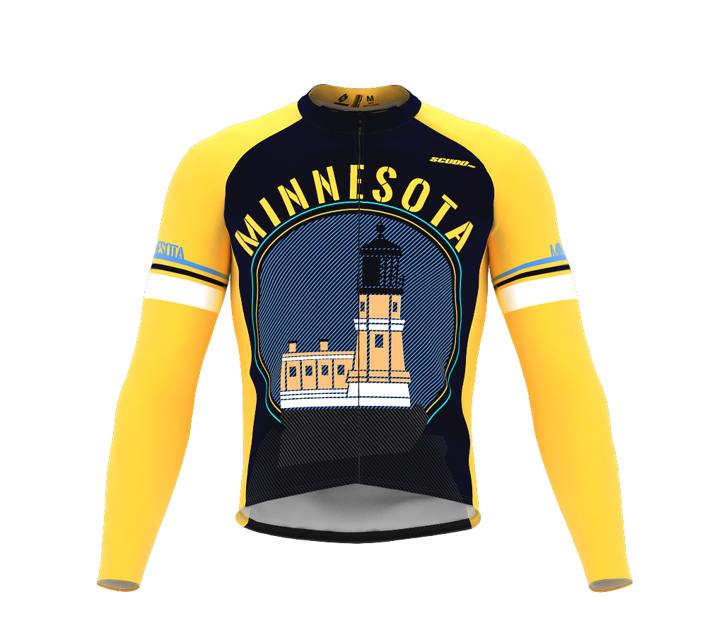 ScudoPro Pro Thermal Long Sleeve Cycling Jersey Minnesota USA state Icon landmark identity  | Men and Women