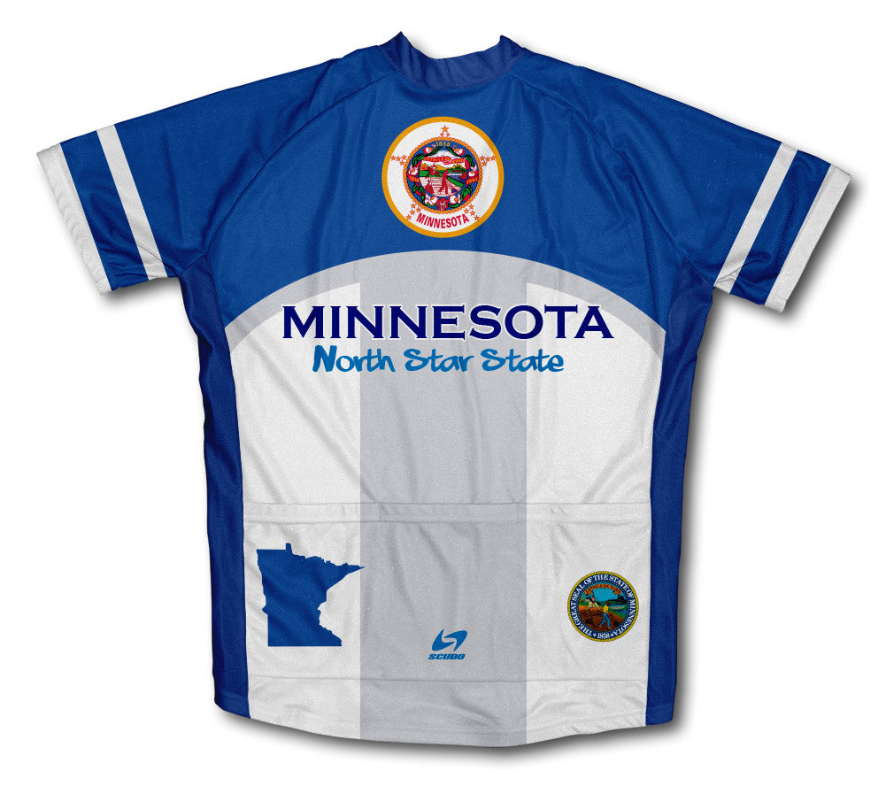 Minnesota Flag Short Sleeve Cycling Jersey for Men and Women