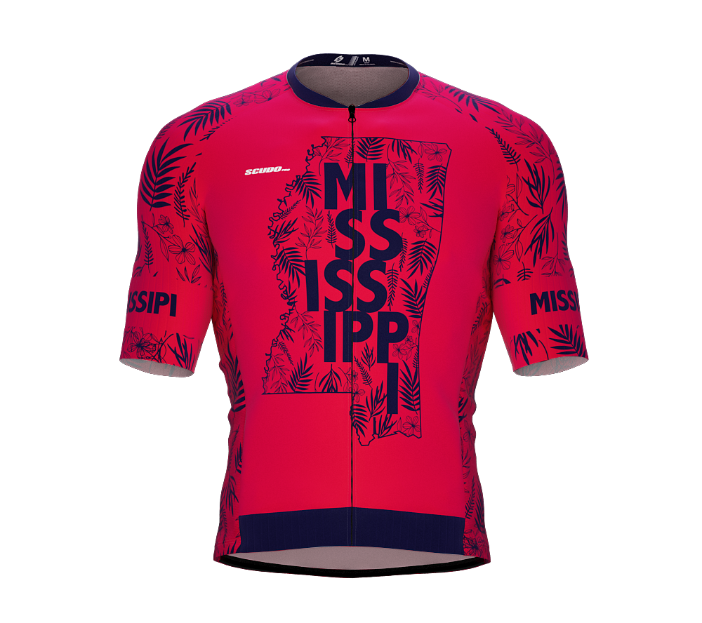 ScudoPro Pro-Elite Short Sleeve Cycling Jersey Misisipi USA State Icon landmark symbol identity  | Men and Women