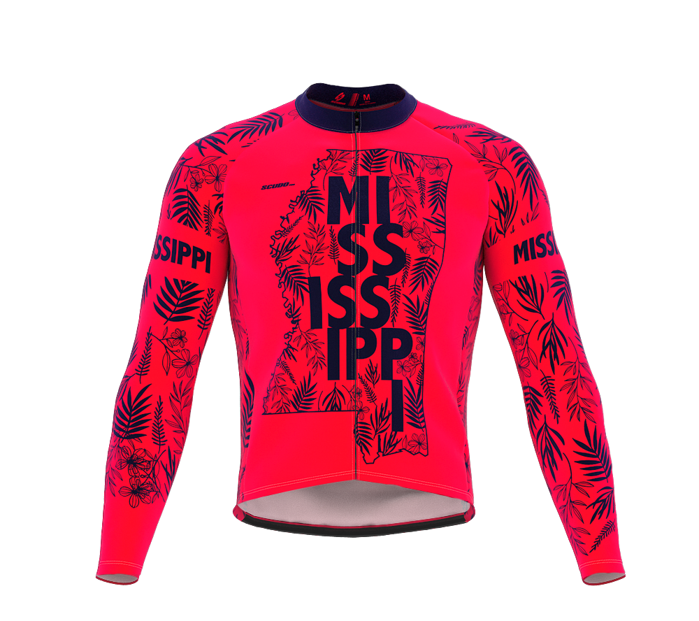 ScudoPro Pro Thermal Long Sleeve Cycling Jersey Mississippi USA state Icon landmark identity  | Men and Women