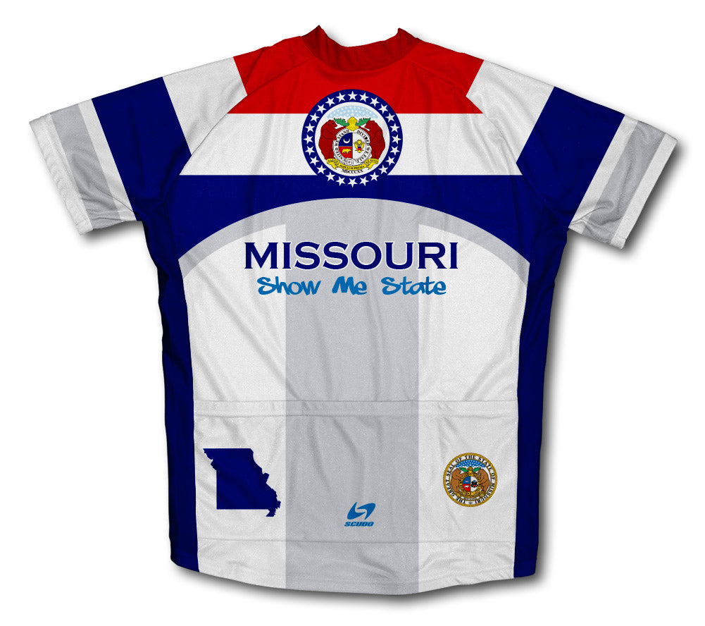 Missouri Flag Short Sleeve Cycling Jersey for Men and Women