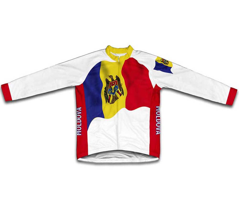 Moldova Flag Winter Thermal Cycling Jersey