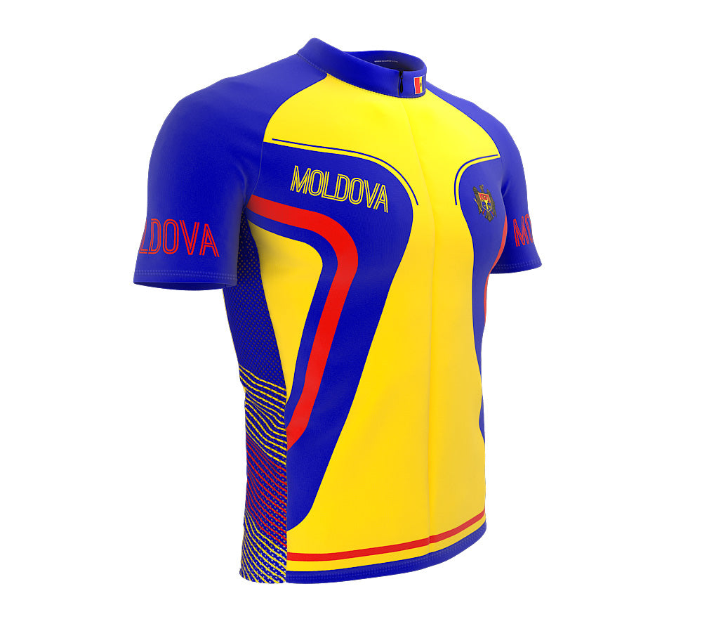 Moldova  Full Zipper Bike Short Sleeve Cycling Jersey