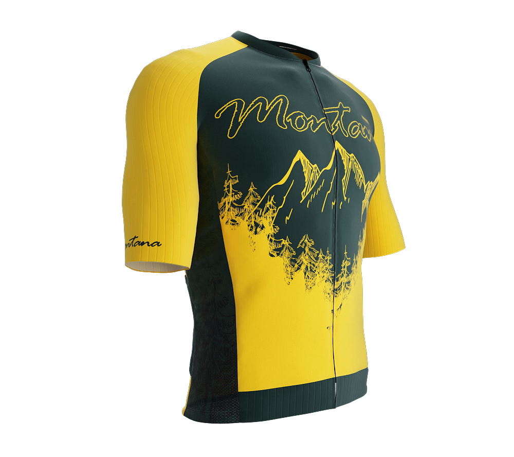 ScudoPro Pro-Elite Short Sleeve Cycling Jersey Montana USA State Icon landmark symbol identity  | Men and Women