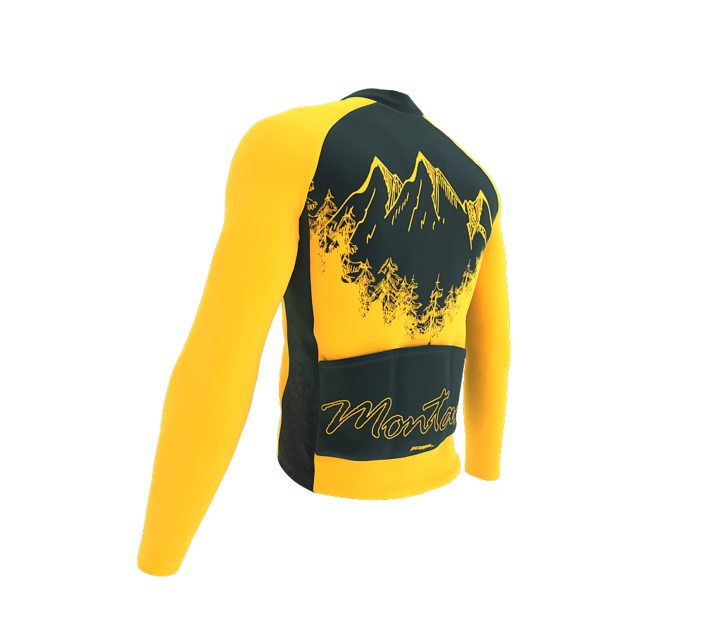 ScudoPro Pro Thermal Long Sleeve Cycling Jersey Montana USA state Icon landmark identity  | Men and Women
