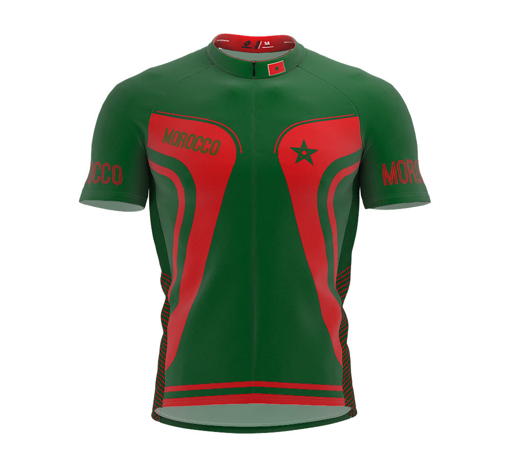 Morocco  Full Zipper Bike Short Sleeve Cycling Jersey