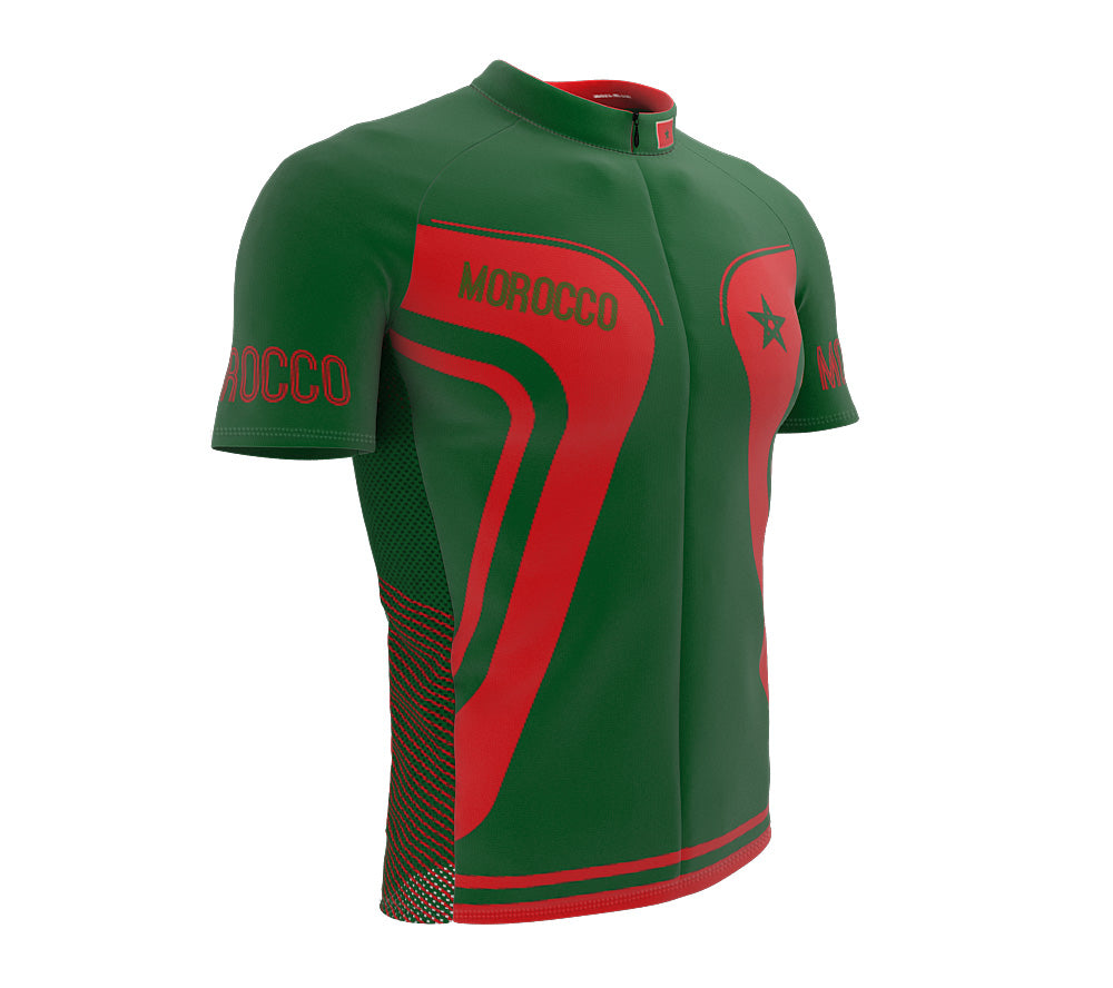 Morocco  Full Zipper Bike Short Sleeve Cycling Jersey