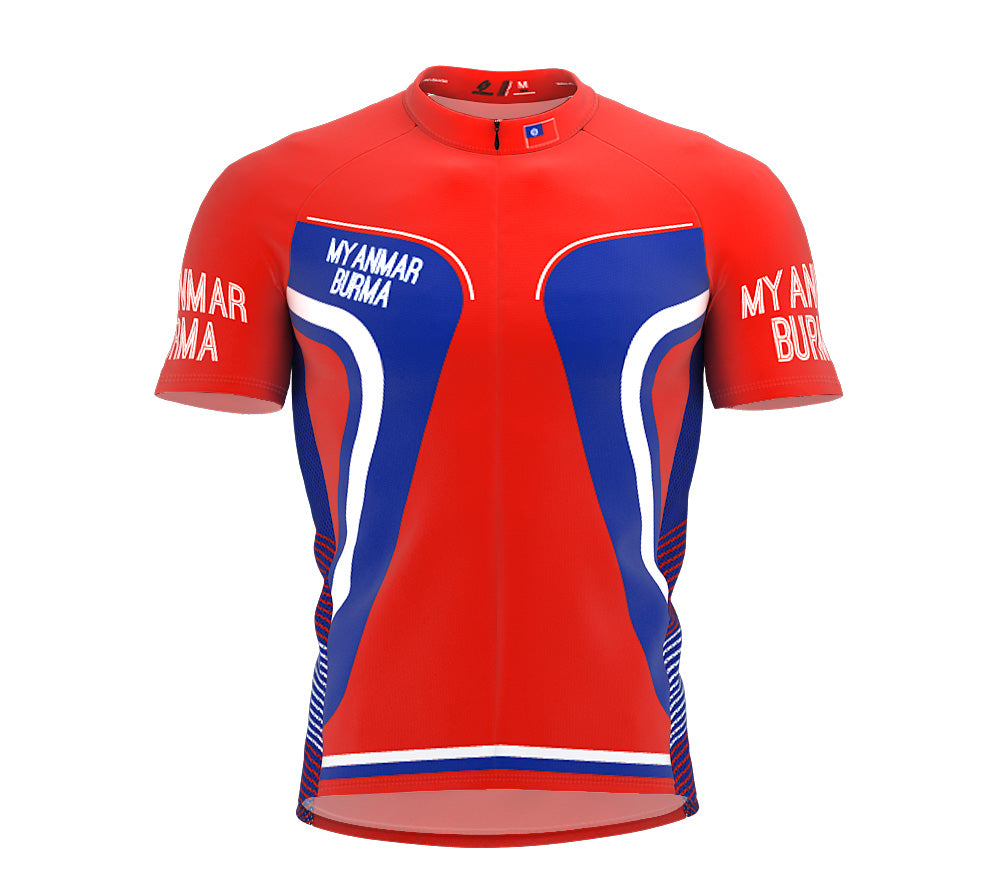 Myanmar-Burma  Full Zipper Bike Short Sleeve Cycling Jersey