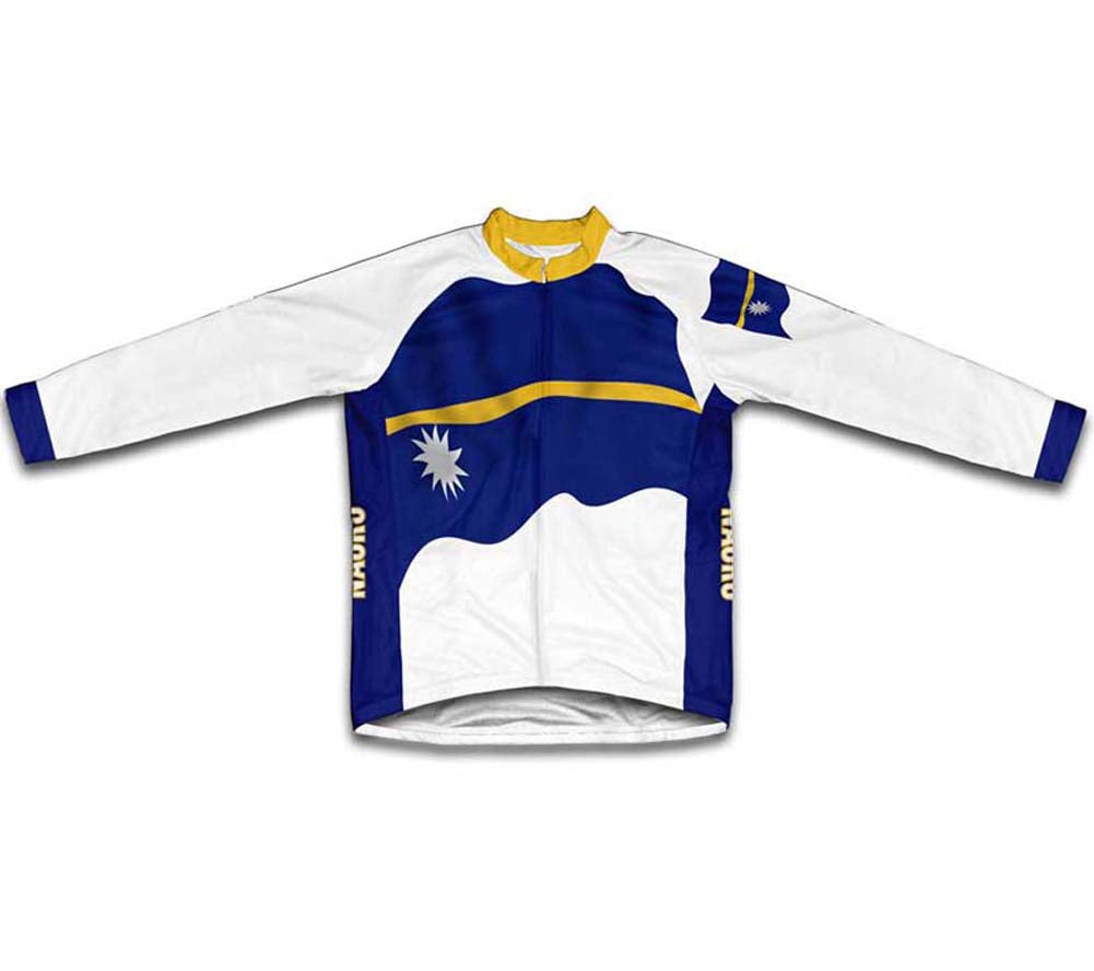 Nauru Flag Winter Thermal Cycling Jersey