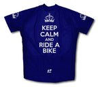 Keep Calm and Ride a Bike Navy Cycling Jersey
