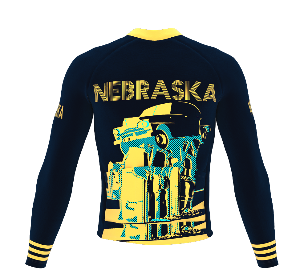 ScudoPro Pro Thermal Long Sleeve Cycling Jersey Nebraska USA state Icon landmark identity  | Men and Women