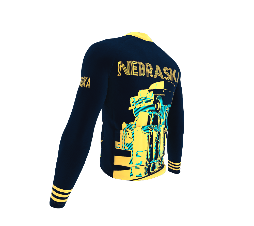 ScudoPro Pro Thermal Long Sleeve Cycling Jersey Nebraska USA state Icon landmark identity  | Men and Women