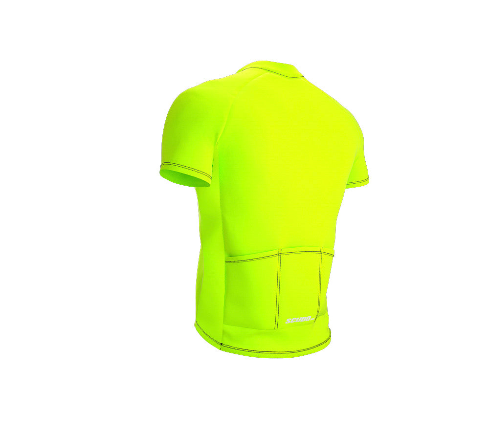 Chroma Contrast |  Short Sleeve Cycling Jersey Neon Green - Black zip - Gray seam | Men and Women
