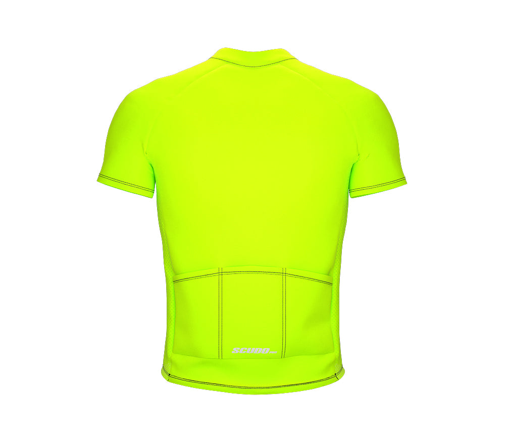 Chroma Contrast |  Short Sleeve Cycling Jersey Neon Green - Black zip - Gray seam | Men and Women