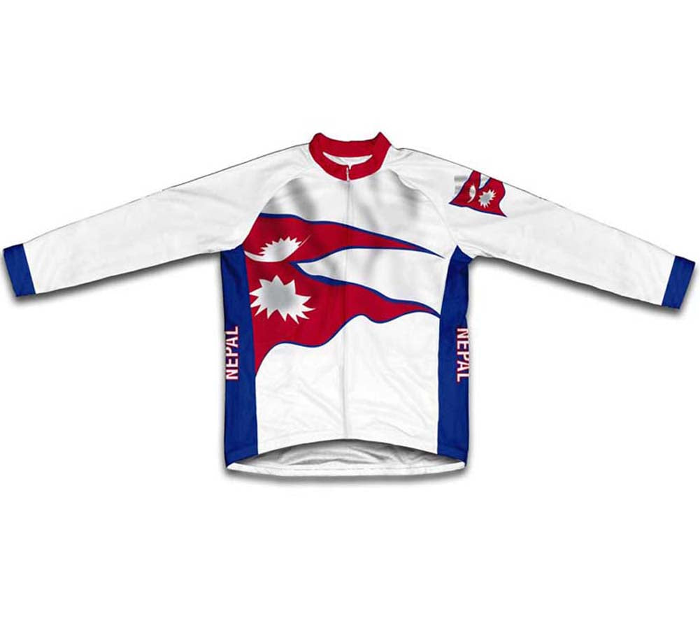 Nepal Flag Winter Thermal Cycling Jersey